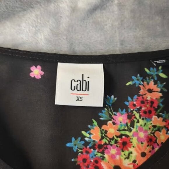 Cabi Sheer Floral Blouse‎ XS Style 3594 Long Sleeve Black Top garden party style - Picture 3 of 11